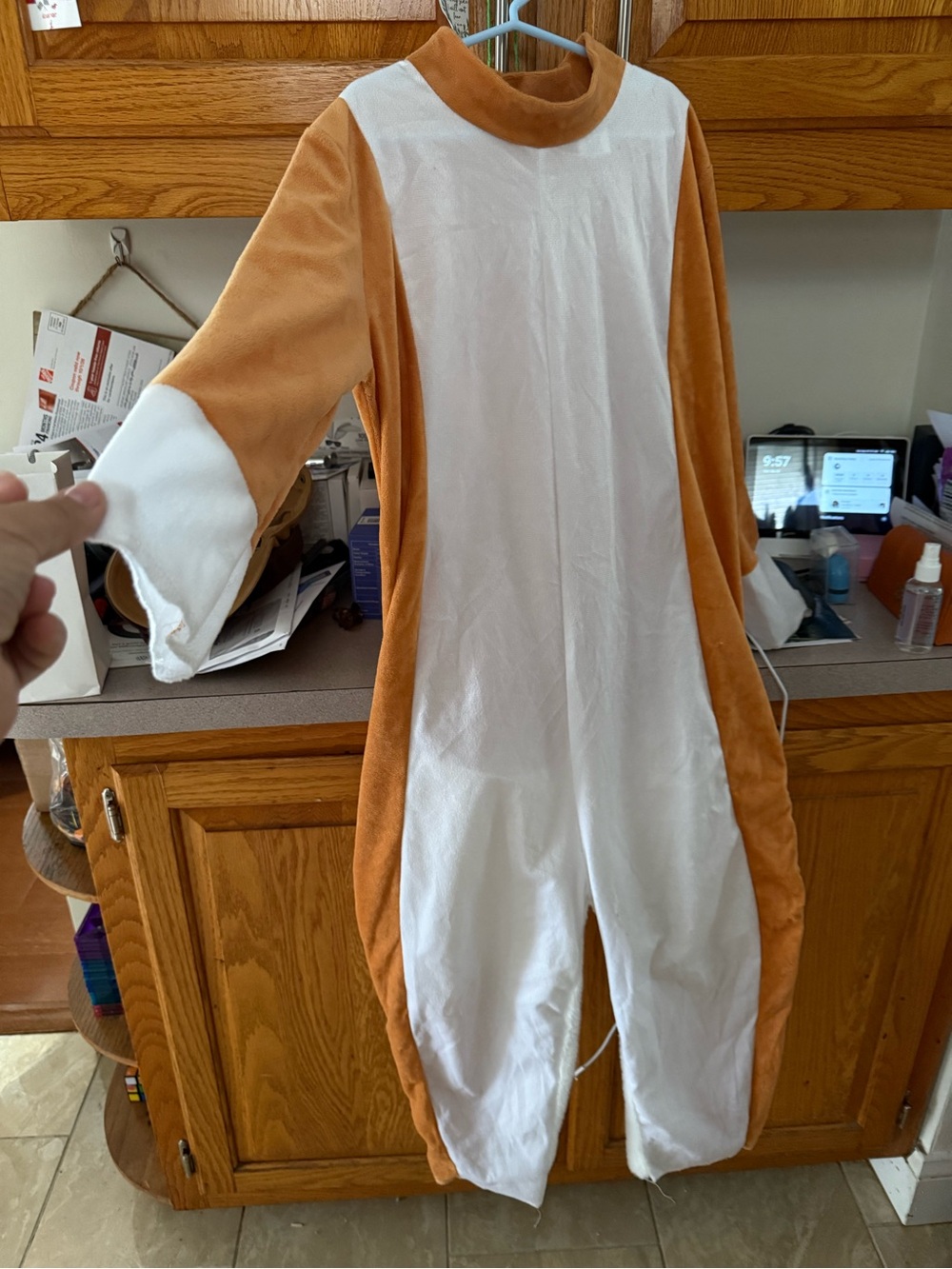 Kids Brown and White Plush Animal Costume One-Piece